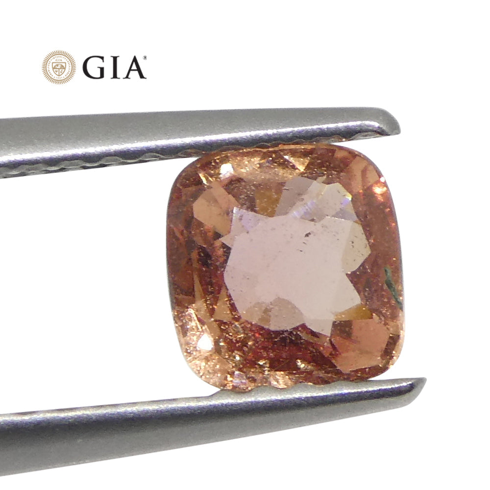 0.84ct Cushion Orangy Pink Padparadscha Sapphire GIA Certified Madagascar - Skyjems Wholesale Gemstones