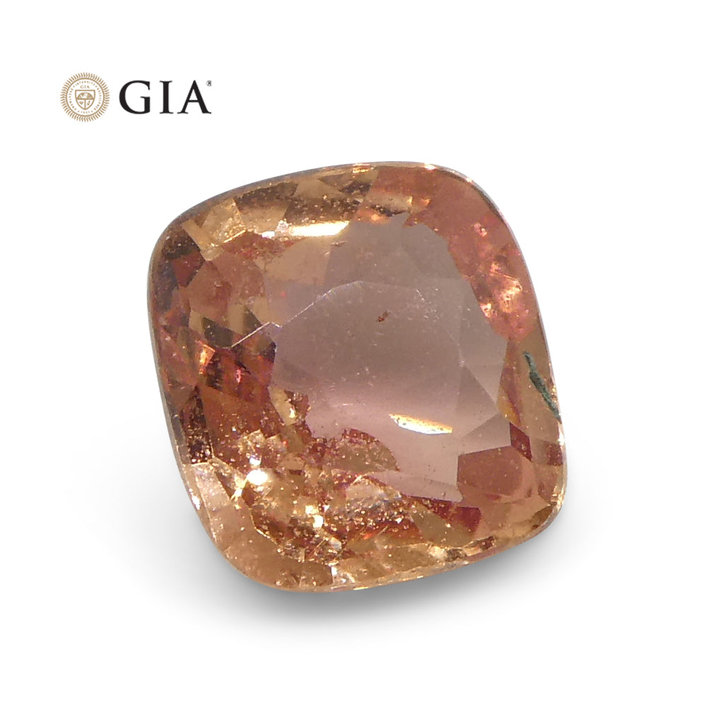 0.84ct Cushion Orangy Pink Padparadscha Sapphire GIA Certified Madagascar - Skyjems Wholesale Gemstones