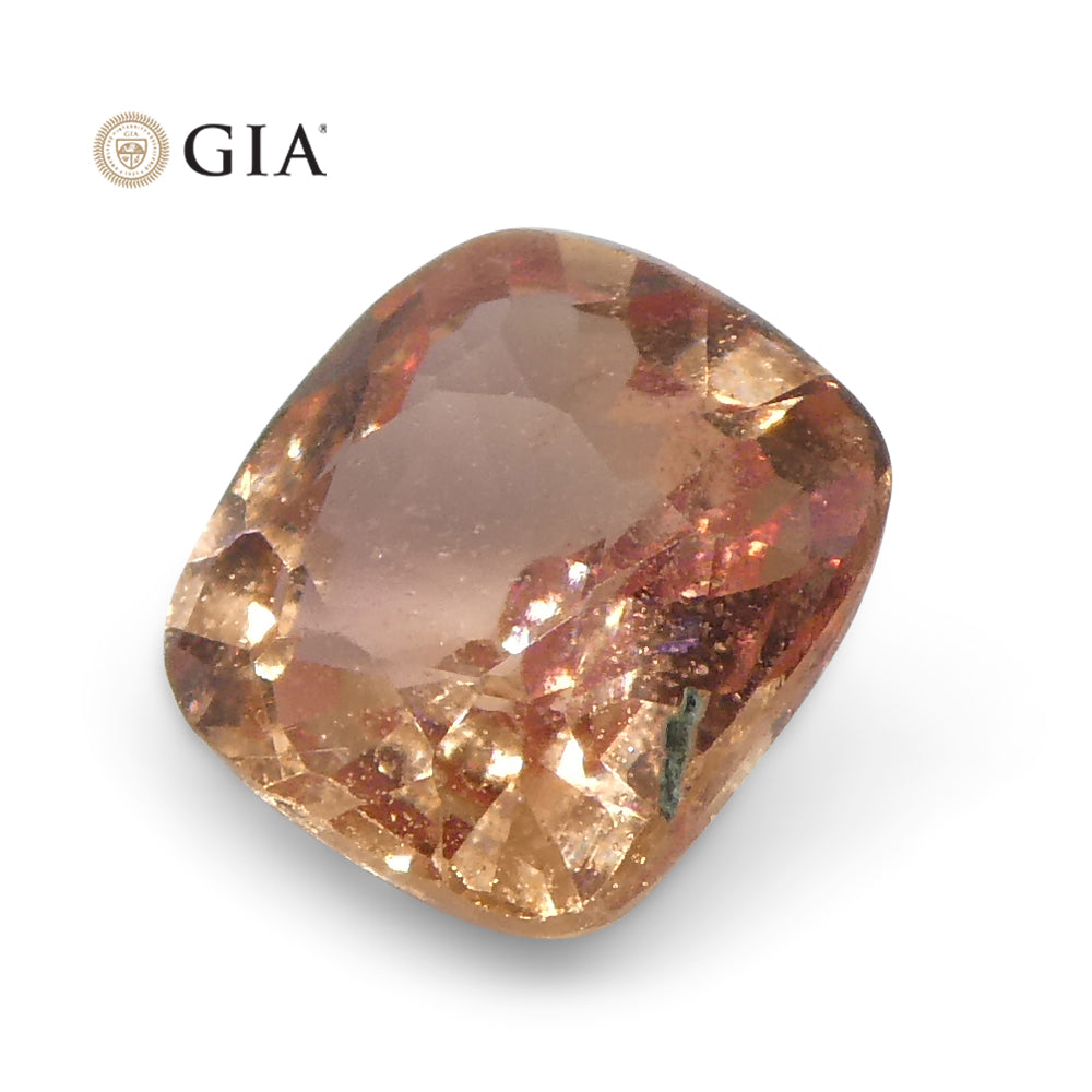 0.84ct Cushion Orangy Pink Padparadscha Sapphire GIA Certified Madagascar - Skyjems Wholesale Gemstones