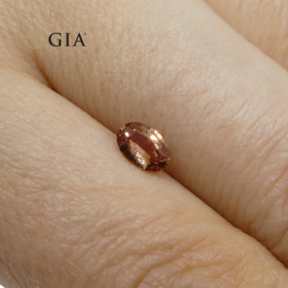 0.46ct Oval Pinkish Orange Padparadscha Sapphire GIA Certified Madagascar - Skyjems Wholesale Gemstones