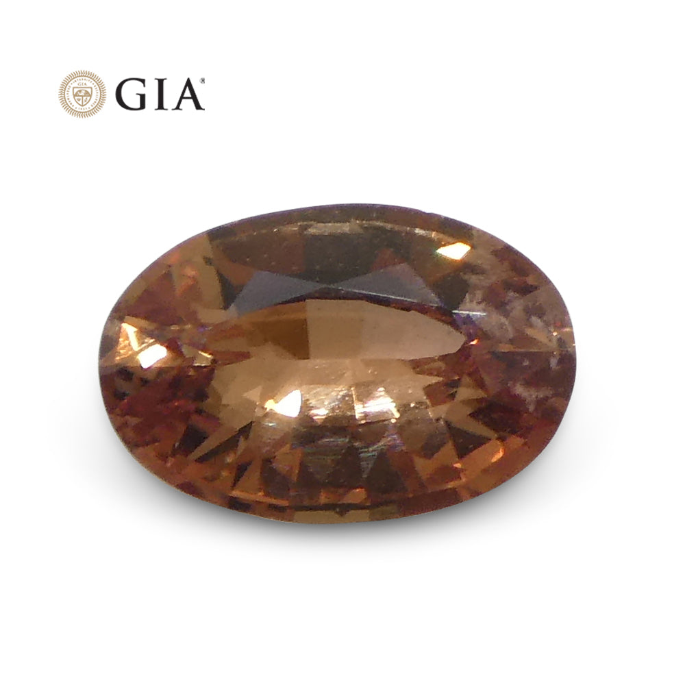 0.46ct Oval Pinkish Orange Padparadscha Sapphire GIA Certified Madagascar - Skyjems Wholesale Gemstones