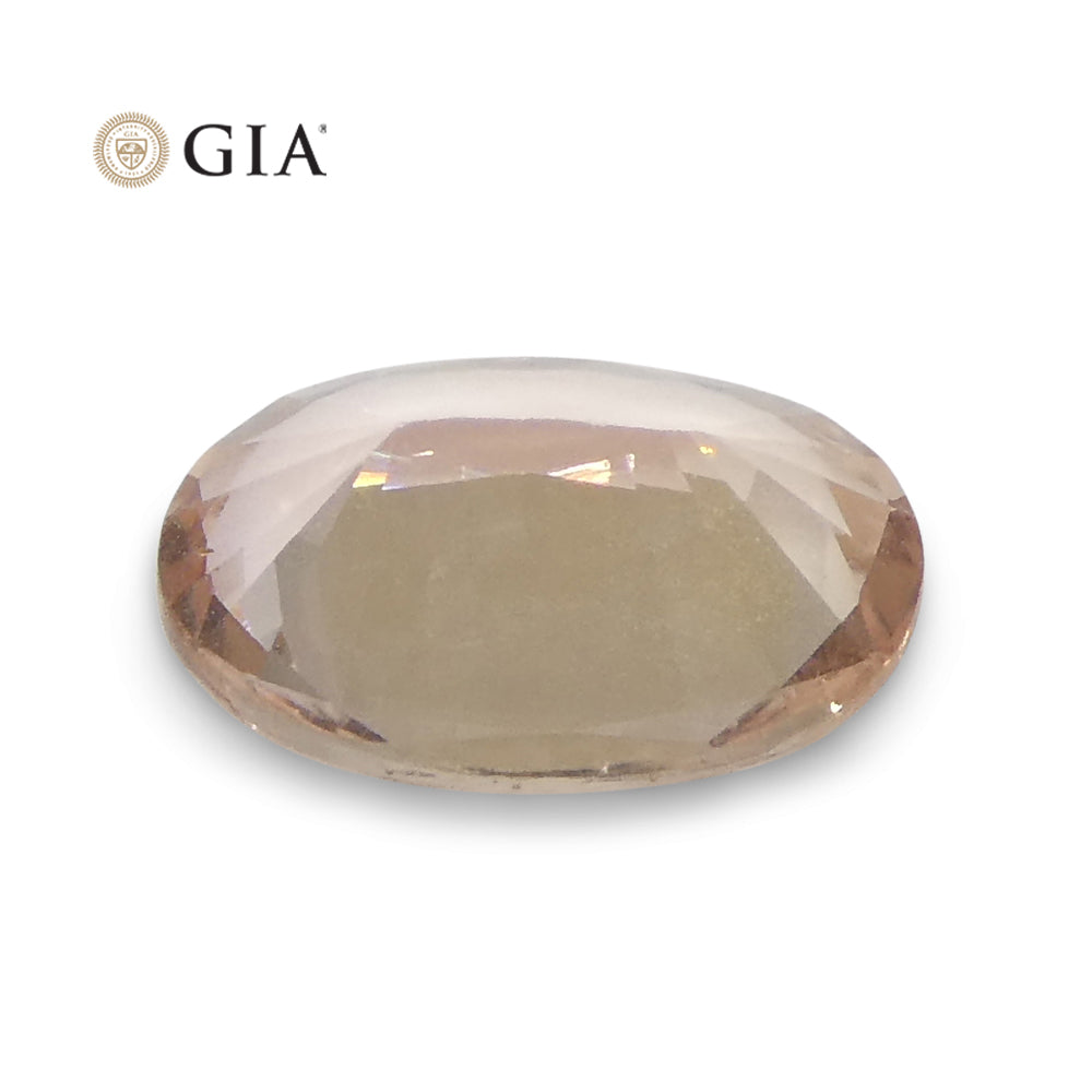 0.77ct Oval Orangy Pink Padparadscha Sapphire GIA Certified East Africa - Skyjems Wholesale Gemstones