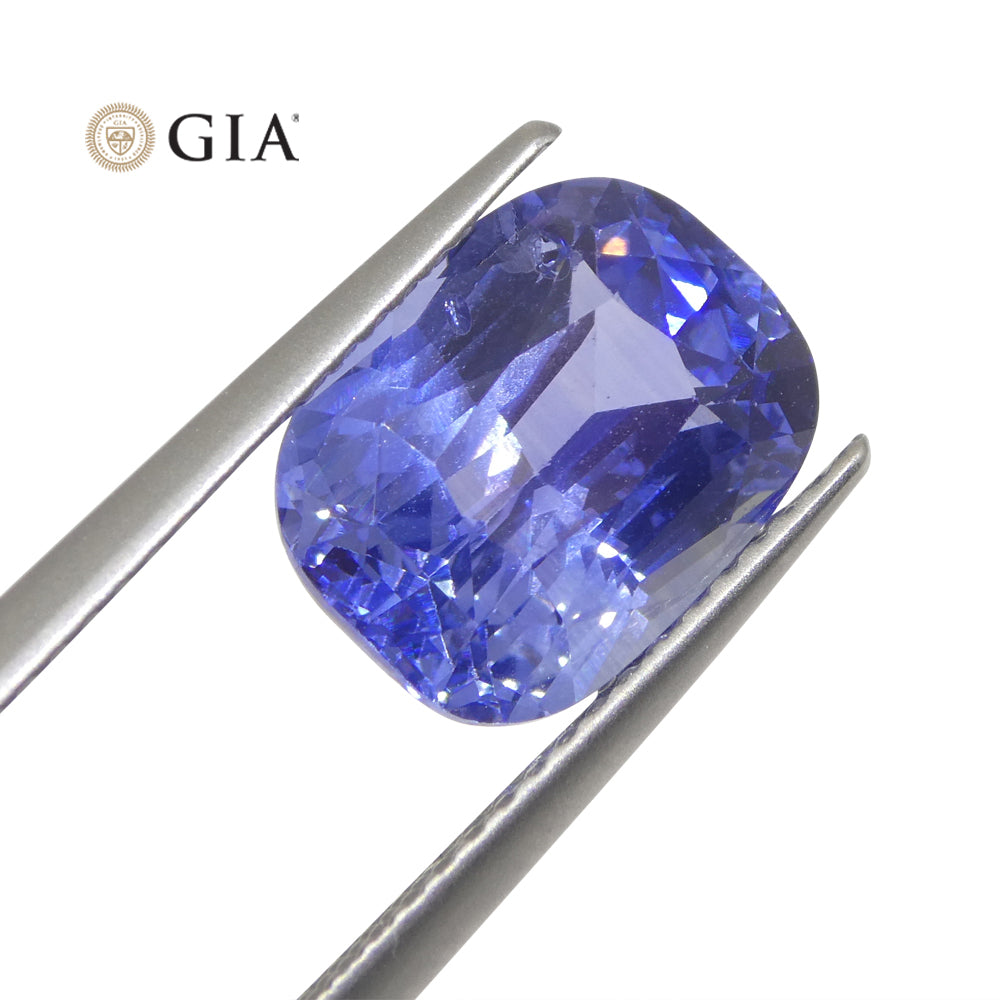 5.19ct Cushion Violetish Blue Sapphire GIA Certified Sri Lanka - Skyjems Wholesale Gemstones