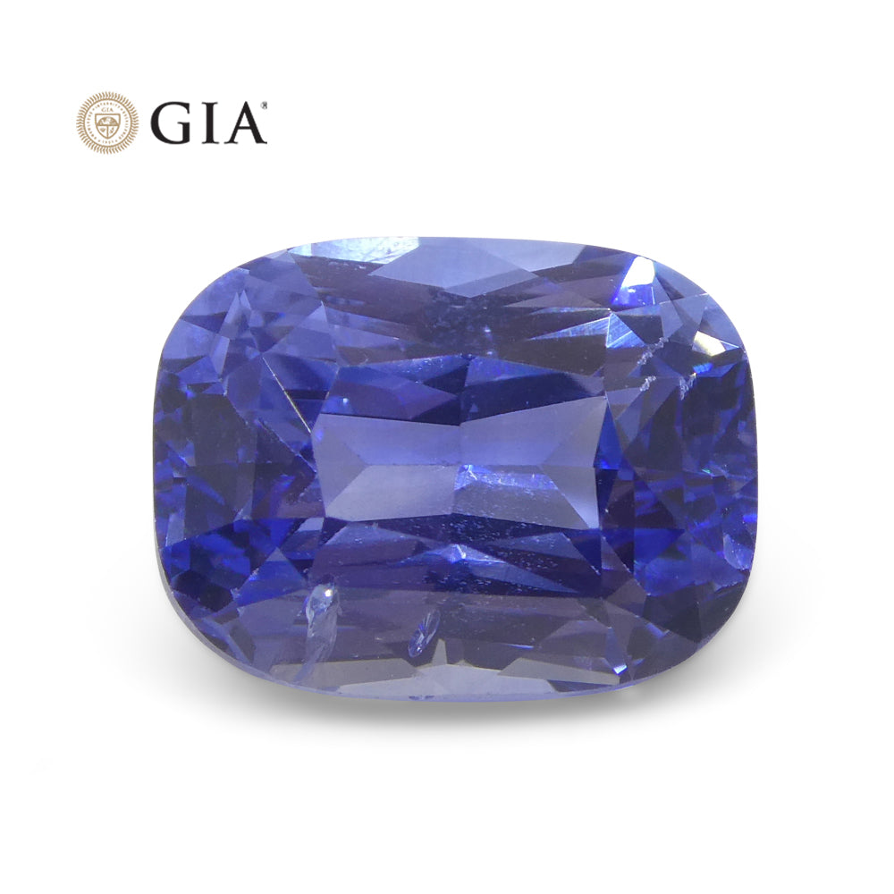 5.19ct Cushion Violetish Blue Sapphire GIA Certified Sri Lanka - Skyjems Wholesale Gemstones