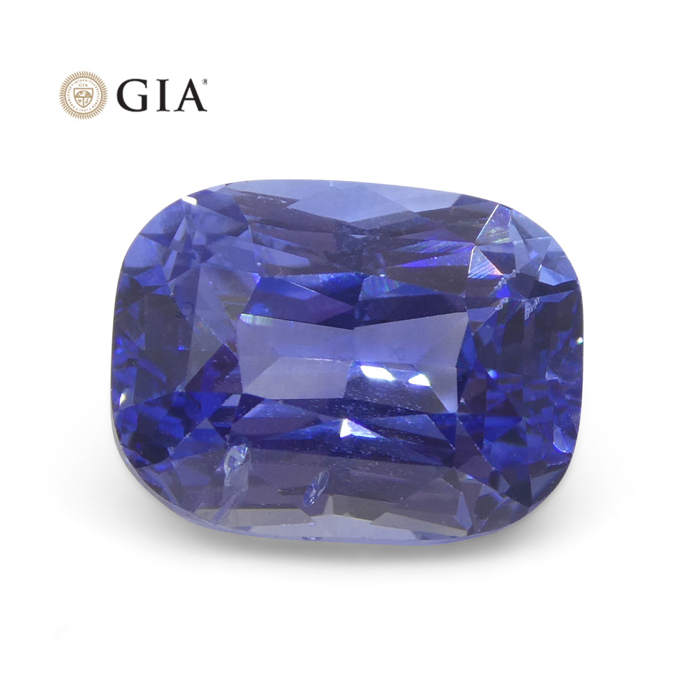 5.19ct Cushion Violetish Blue Sapphire GIA Certified Sri Lanka - Skyjems Wholesale Gemstones