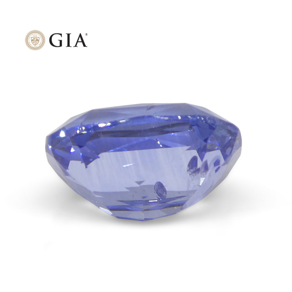 5.19ct Cushion Violetish Blue Sapphire GIA Certified Sri Lanka - Skyjems Wholesale Gemstones