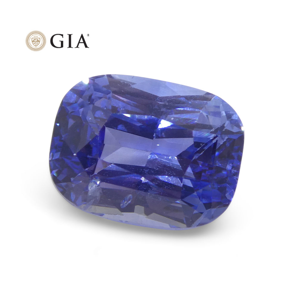 5.19ct Cushion Violetish Blue Sapphire GIA Certified Sri Lanka - Skyjems Wholesale Gemstones