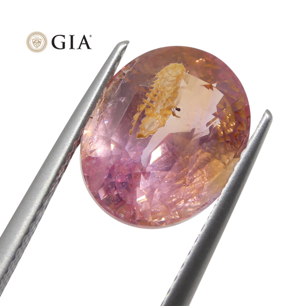 7.01ct Oval Pink-Orange Padparadscha Sapphire from Sri Lanka, GIA Certified Natural Gemstone by SkyJems