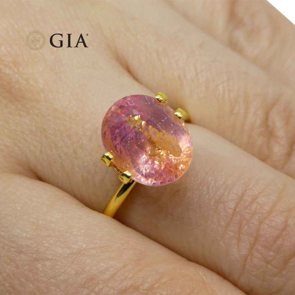 7.01ct Oval Pink-Orange Padparadscha Sapphire GIA Certified Sri Lanka - Skyjems Wholesale Gemstones