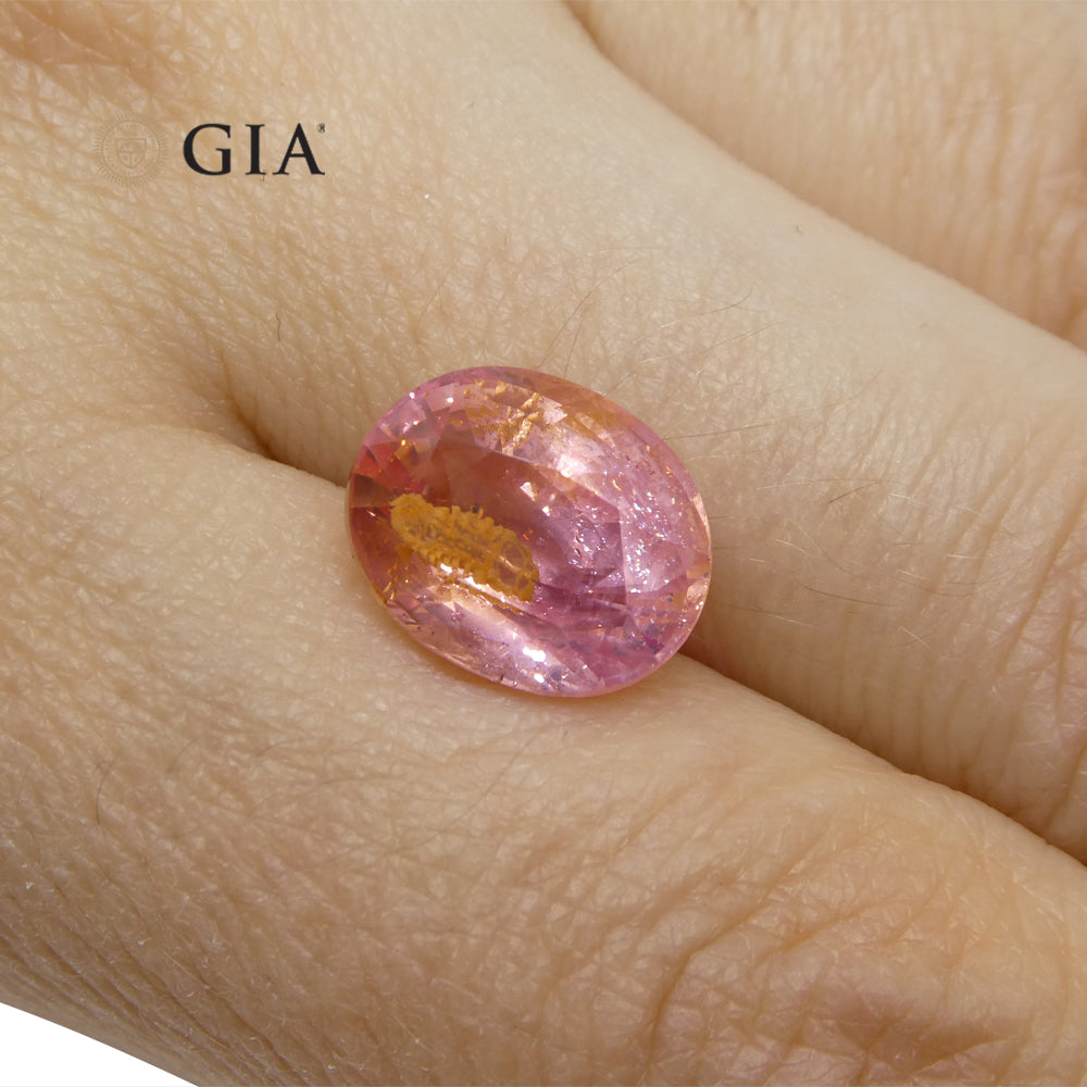 7.01ct Oval Pink-Orange Padparadscha Sapphire GIA Certified Sri Lanka - Skyjems Wholesale Gemstones