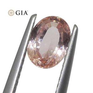 0.88ct Oval Orangy Pink Padparadscha Sapphire GIA Certified Sri Lanka - Skyjems Wholesale Gemstones