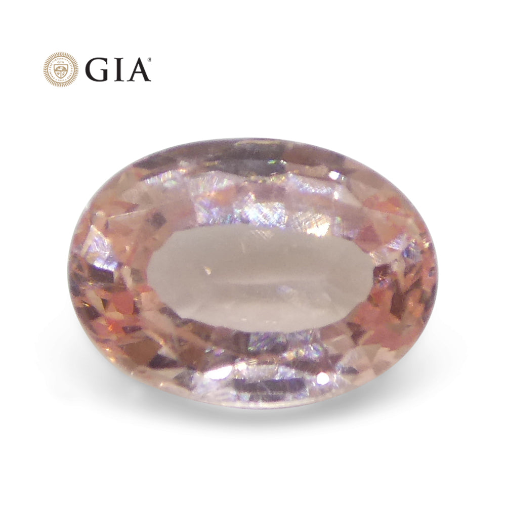 0.88ct Oval Orangy Pink Padparadscha Sapphire GIA Certified Sri Lanka - Skyjems Wholesale Gemstones