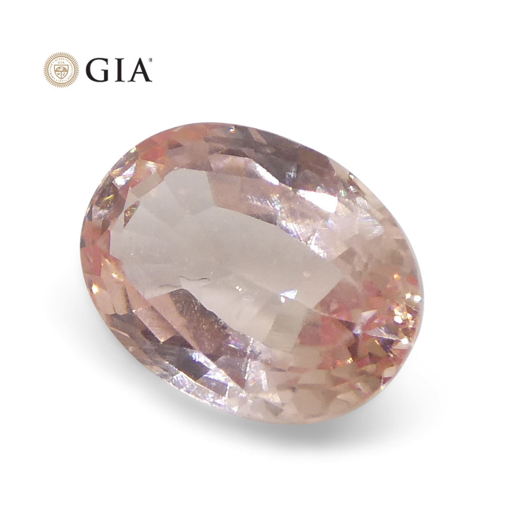 0.88ct Oval Orangy Pink Padparadscha Sapphire GIA Certified Sri Lanka - Skyjems Wholesale Gemstones