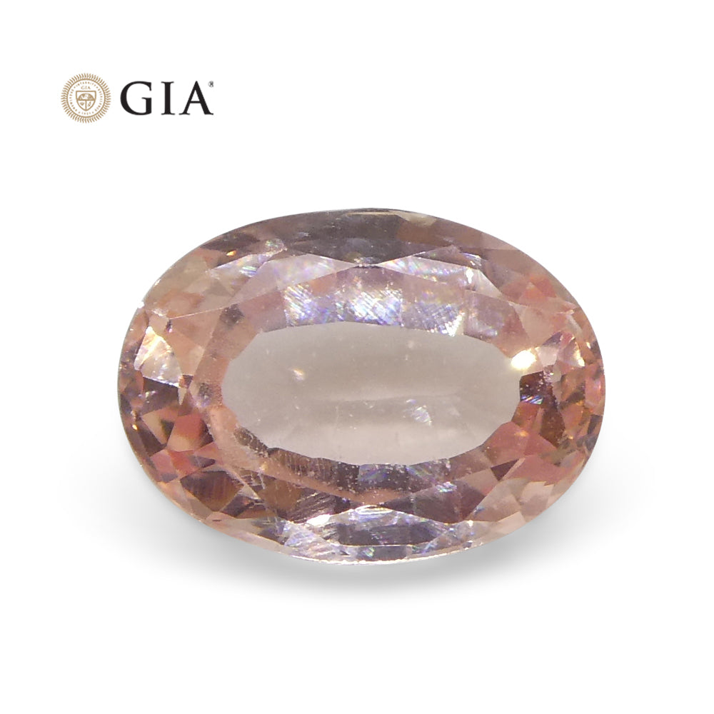 0.88ct Oval Orangy Pink Padparadscha Sapphire GIA Certified Sri Lanka - Skyjems Wholesale Gemstones