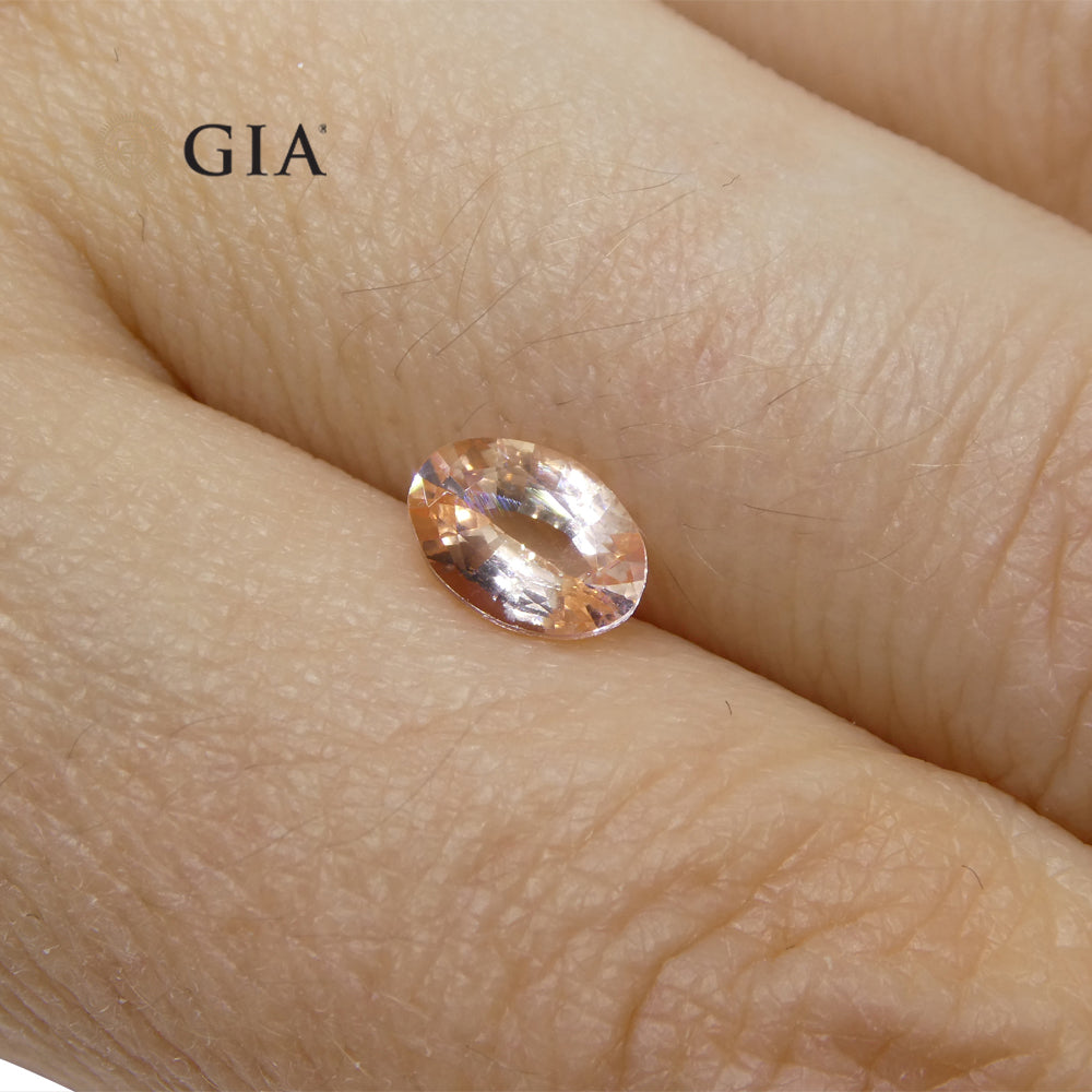 0.89ct Oval Orange Sapphire GIA Certified Sri Lanka - Skyjems Wholesale Gemstones