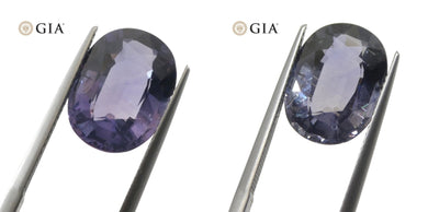 8.16ct Oval Grayish Violet to Pinkish Purple Sapphire GIA Certified Tanzania - Skyjems Wholesale Gemstones