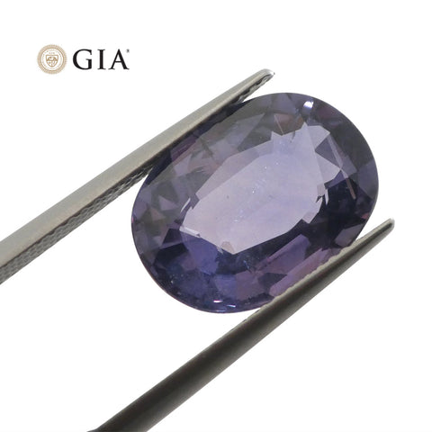 8.16ct Oval Grayish Violet to Pinkish Purple Sapphire GIA Certified Tanzania