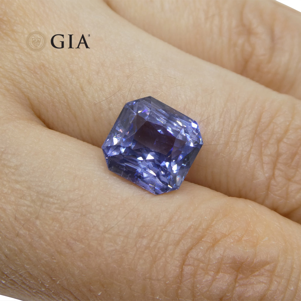 6.98ct Octagonal Blue to Purple Sapphire GIA Certified Tanzania - Skyjems Wholesale Gemstones