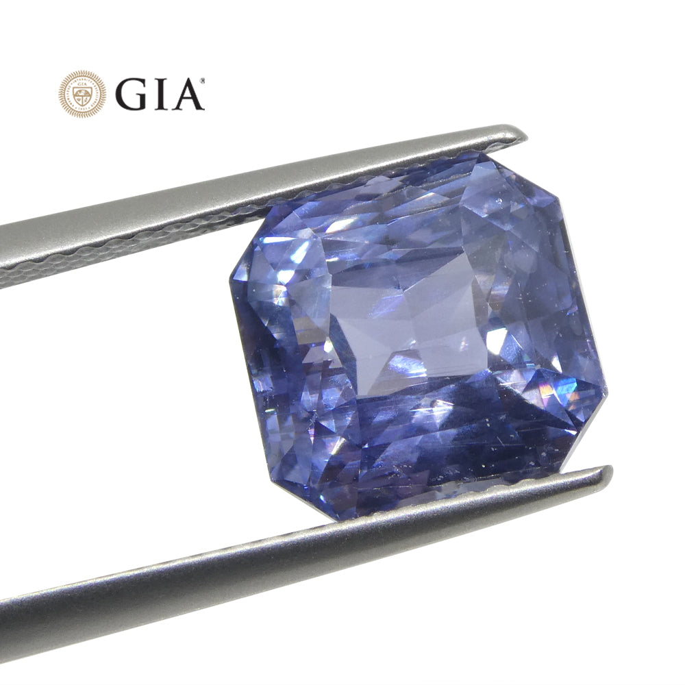 6.98ct Octagonal Blue to Purple Sapphire GIA Certified Tanzania - Skyjems Wholesale Gemstones