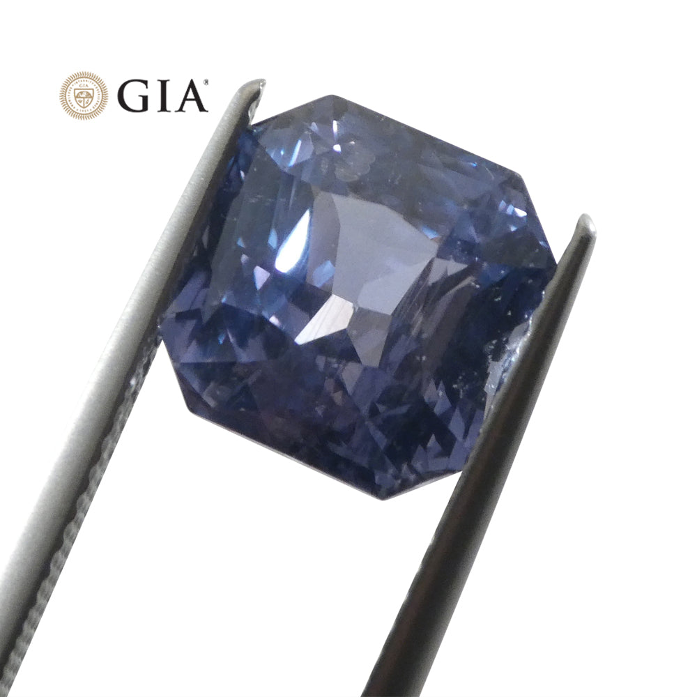 6.98ct Octagonal Blue to Purple Sapphire GIA Certified Tanzania - Skyjems Wholesale Gemstones