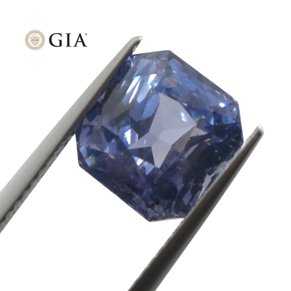 6.98ct Octagonal Blue to Purple Sapphire GIA Certified Tanzania - Skyjems Wholesale Gemstones