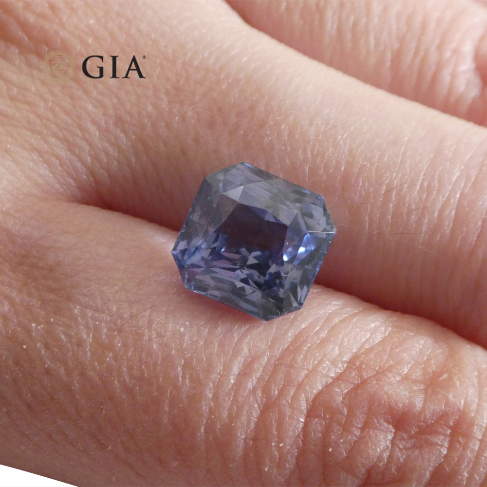 6.98ct Octagonal Blue to Purple Sapphire GIA Certified Tanzania - Skyjems Wholesale Gemstones