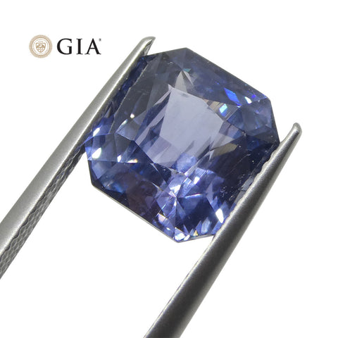 6.98ct Octagonal Blue to Purple Sapphire GIA Certified Tanzania