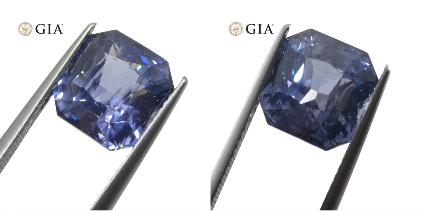 6.98ct Octagonal Blue to Purple Sapphire GIA Certified Tanzania - Skyjems Wholesale Gemstones