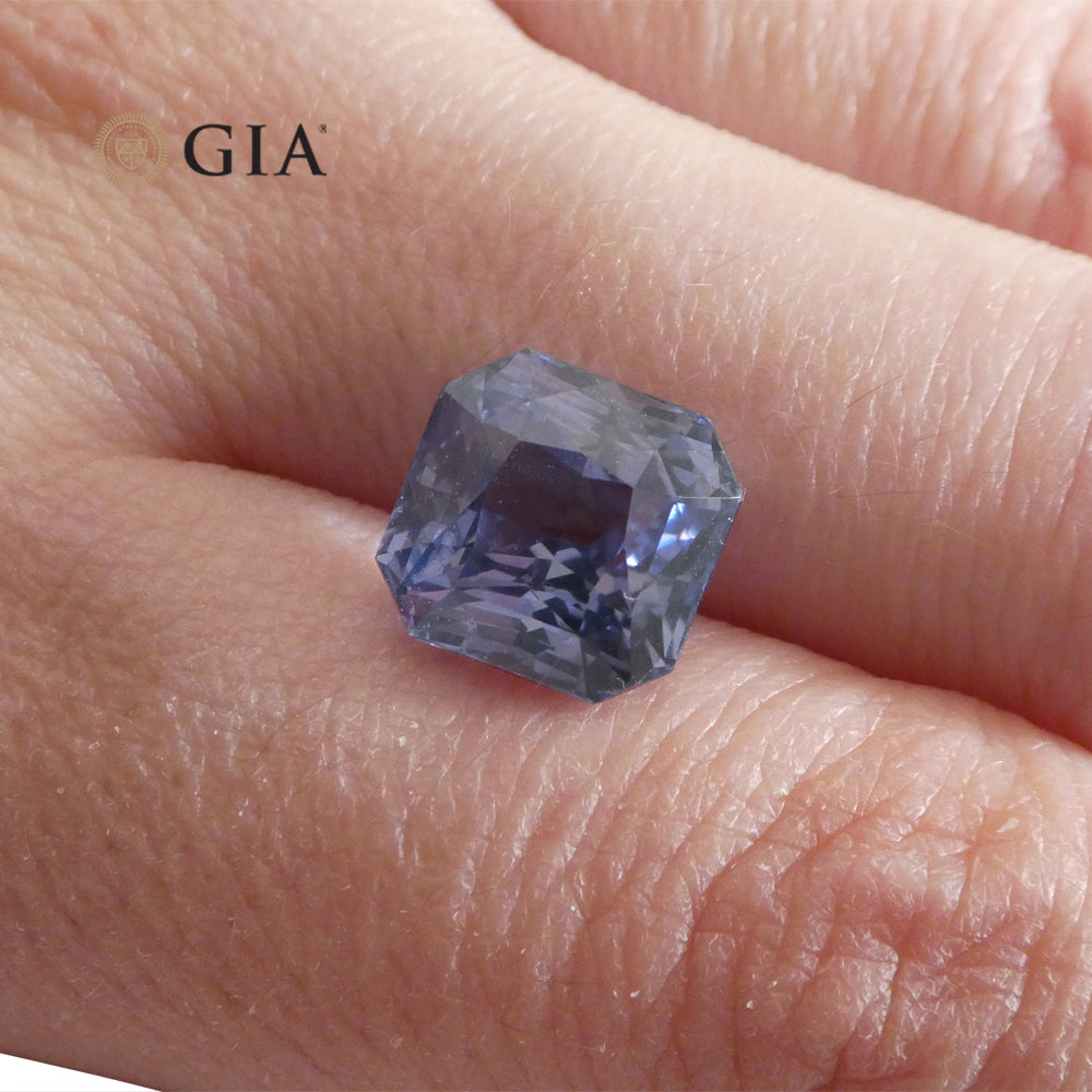 6.98ct Octagonal Blue to Purple Sapphire GIA Certified Tanzania - Skyjems Wholesale Gemstones