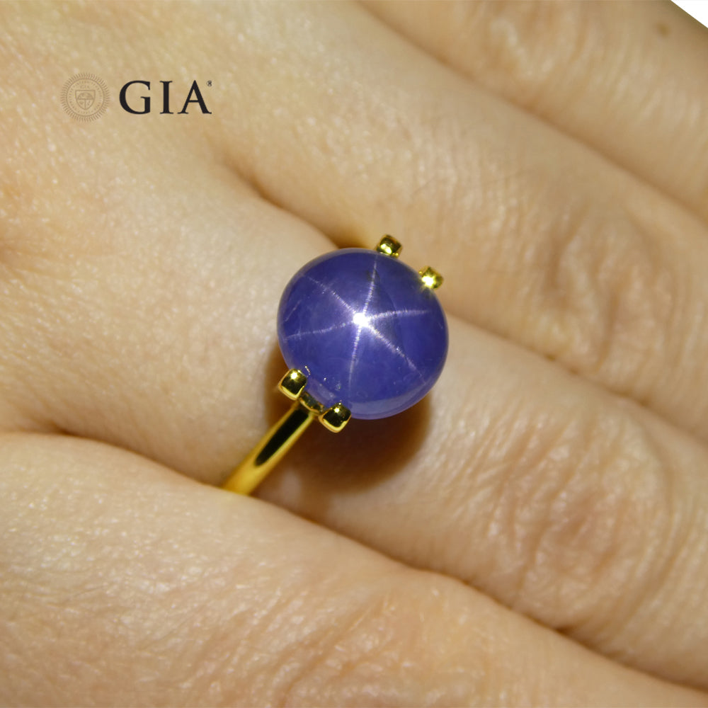 5.84ct Oval Blue Star Sapphire GIA Certified Burma (Myanmar) - Skyjems Wholesale Gemstones