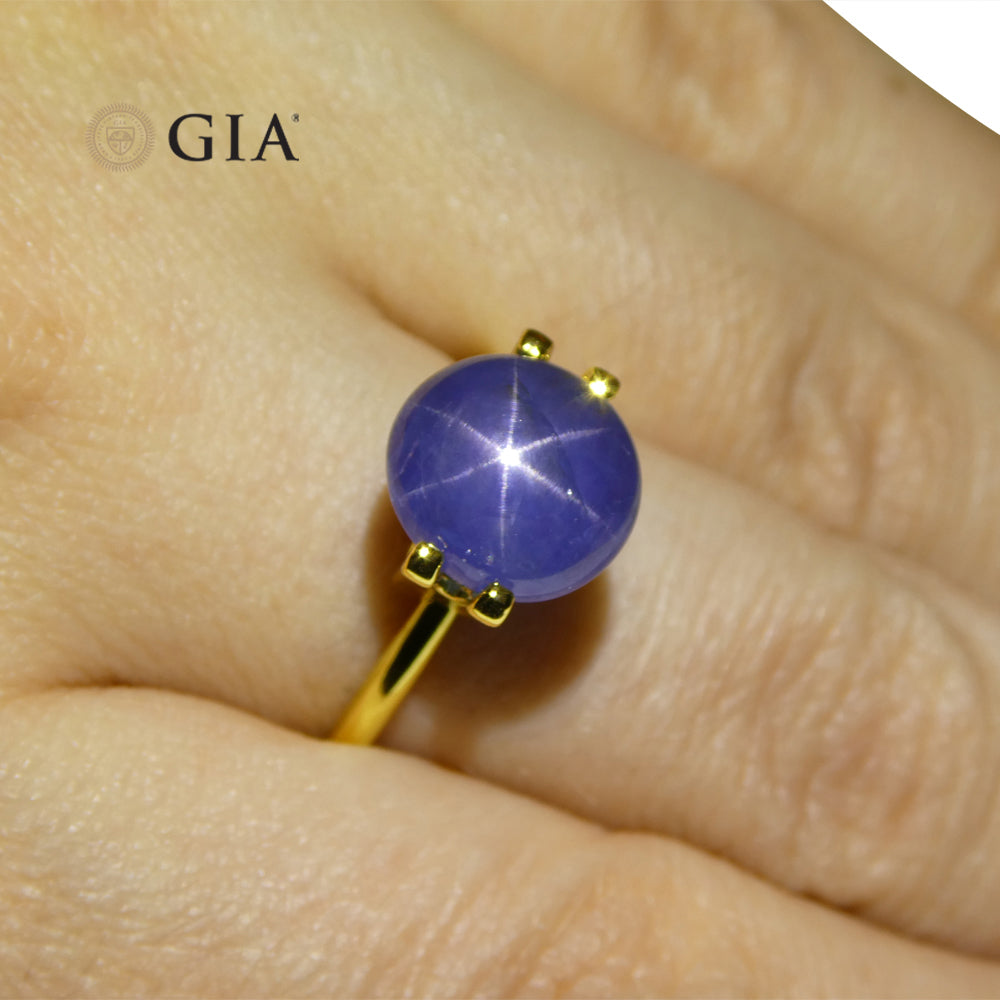 5.84ct Oval Blue Star Sapphire GIA Certified Burma (Myanmar) - Skyjems Wholesale Gemstones