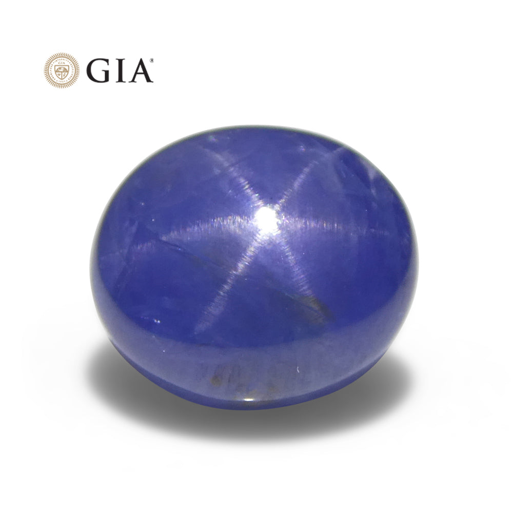 5.84ct Oval Blue Star Sapphire GIA Certified Burma (Myanmar) - Skyjems Wholesale Gemstones