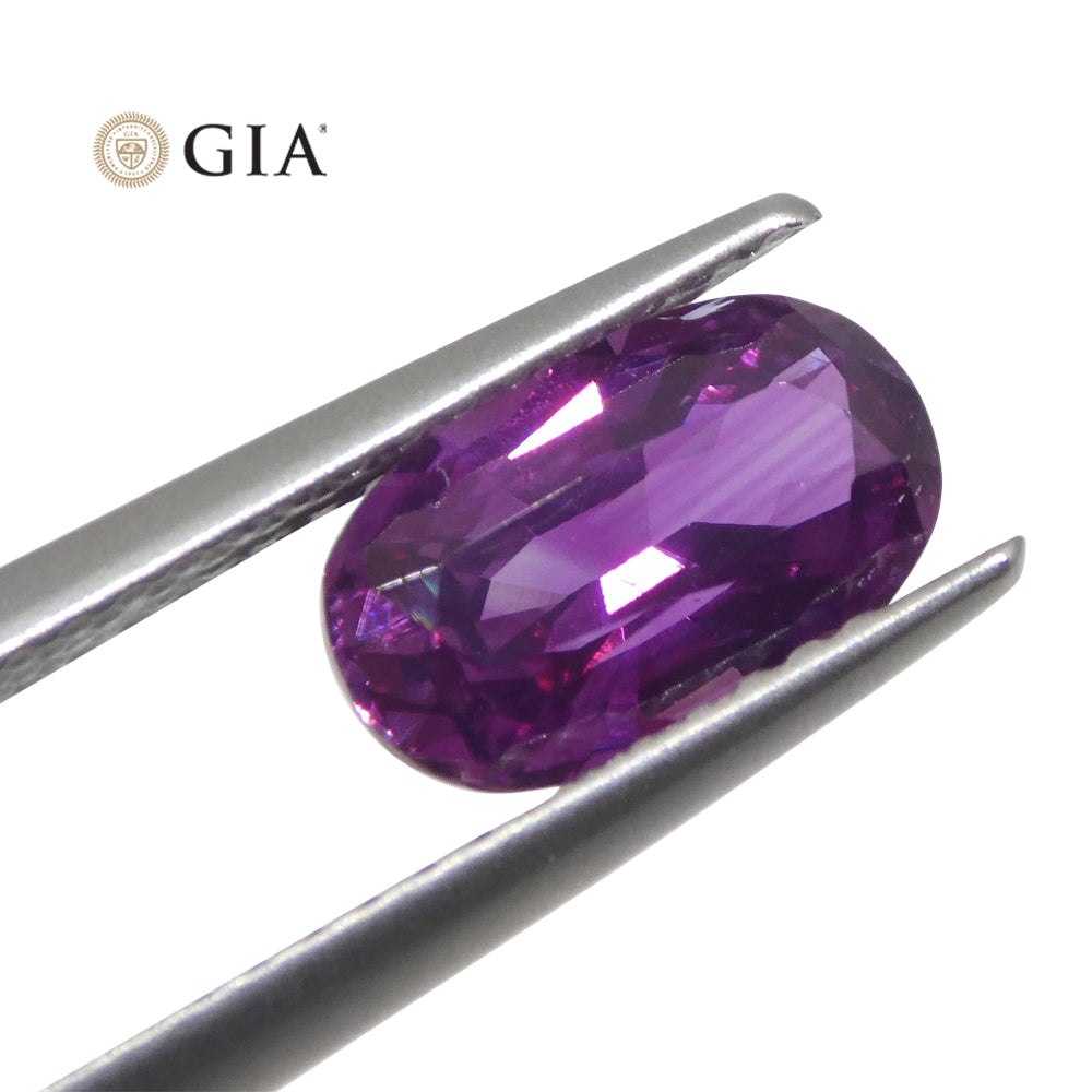 1.75ct Oval Pink-Purple Sapphire from Pakistan/Kashmir, GIA Certified Natural Gemstone by SkyJems