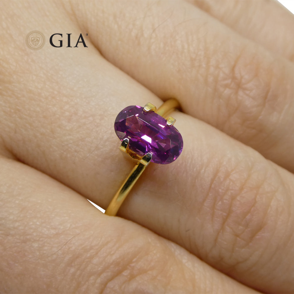 1.75ct Oval Pink-Purple Sapphire GIA Certified Pakistan / Kashmir - Skyjems Wholesale Gemstones