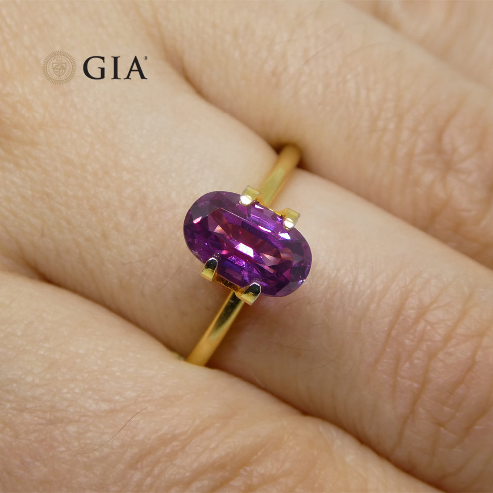 1.75ct Oval Pink-Purple Sapphire GIA Certified Pakistan / Kashmir - Skyjems Wholesale Gemstones