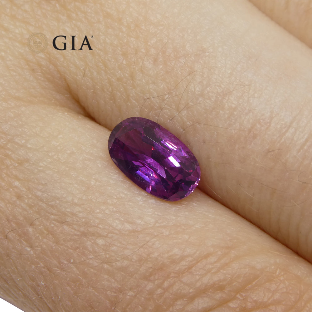 1.75ct Oval Pink-Purple Sapphire GIA Certified Pakistan / Kashmir - Skyjems Wholesale Gemstones