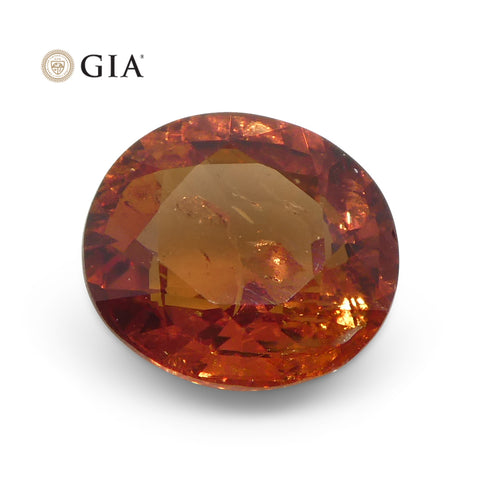 1.22ct Oval Reddish Orange Saffron Sapphire GIA Certified East Africa Unheated
