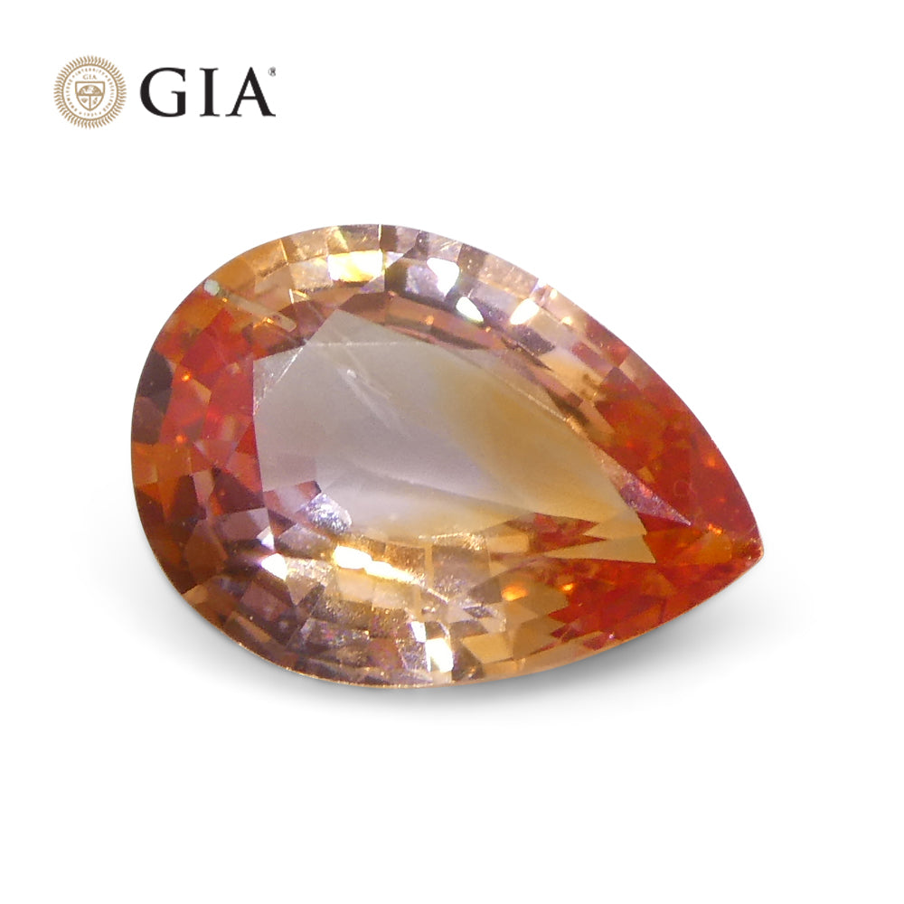 0.68ct Pear Orange Sapphire GIA Certified Sri Lanka - Skyjems Wholesale Gemstones