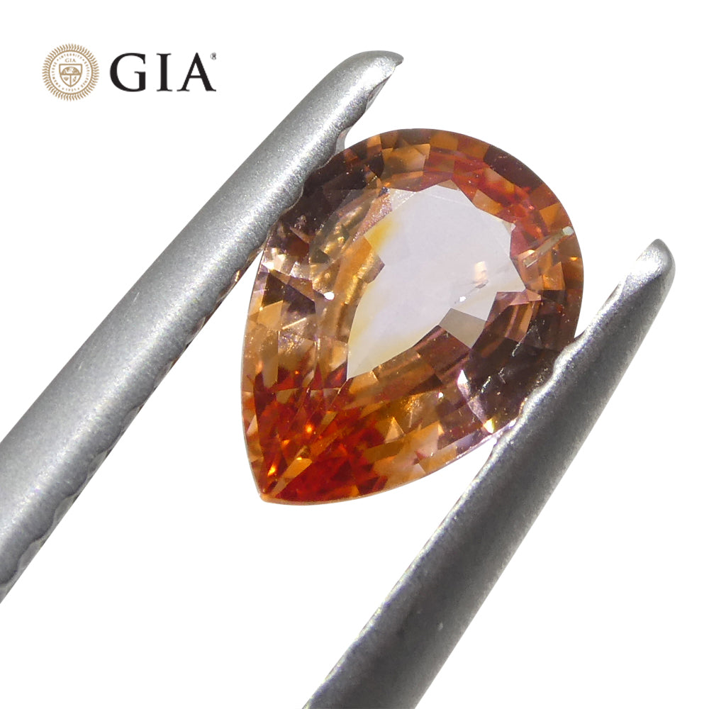 0.68ct Pear Orange Sapphire GIA Certified Sri Lanka - Skyjems Wholesale Gemstones