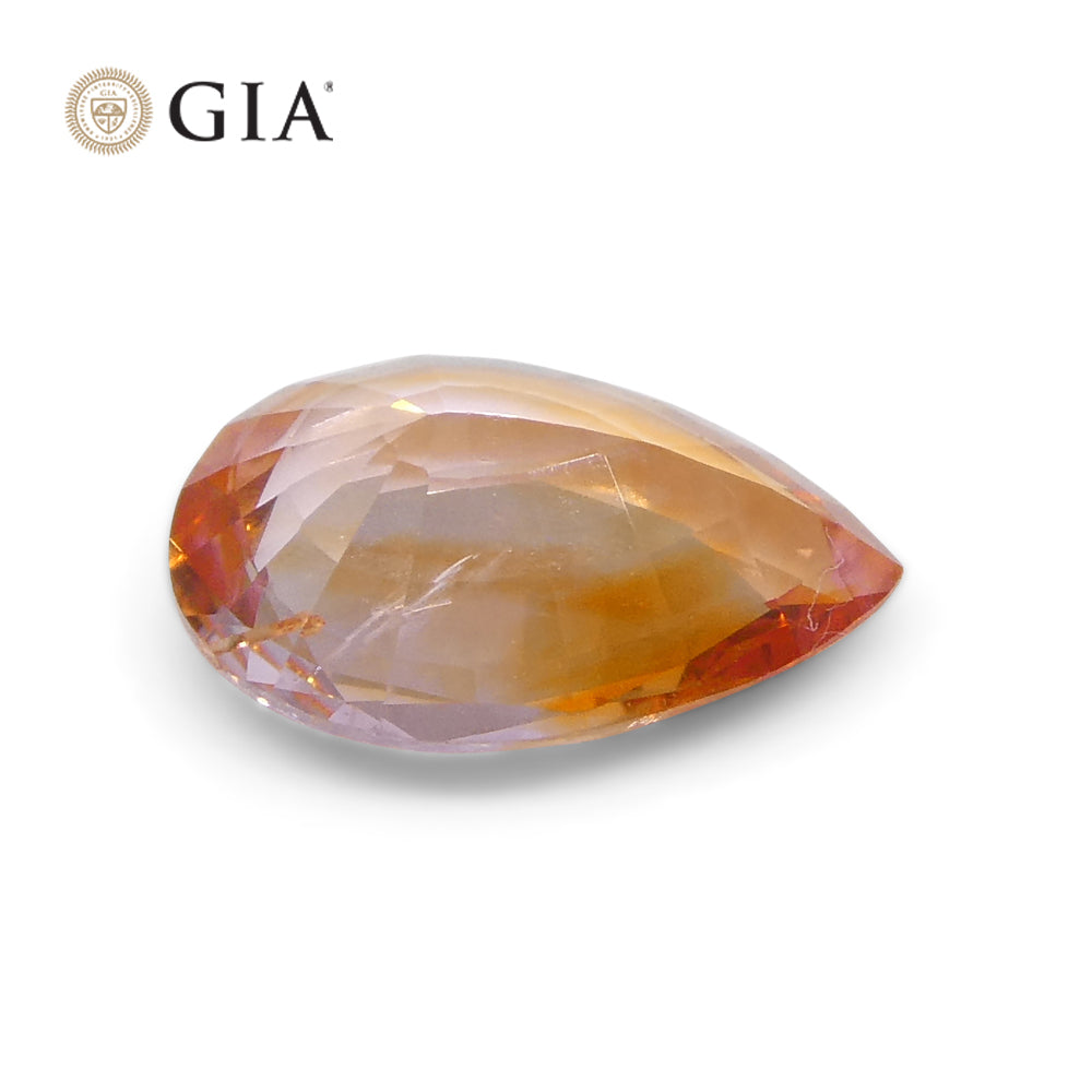 0.68ct Pear Orange Sapphire GIA Certified Sri Lanka - Skyjems Wholesale Gemstones