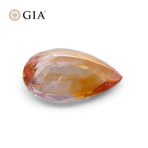 0.68ct Pear Orange Sapphire GIA Certified Sri Lanka