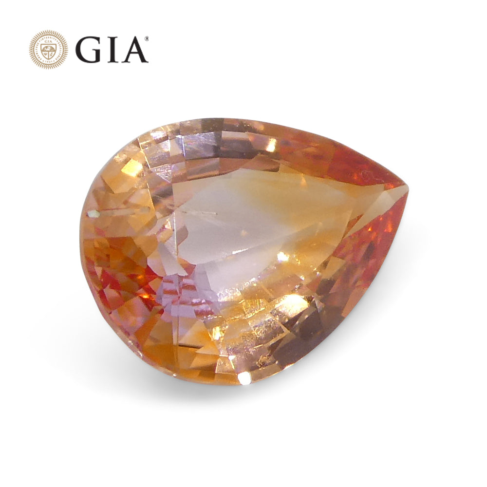 0.68ct Pear Orange Sapphire GIA Certified Sri Lanka - Skyjems Wholesale Gemstones