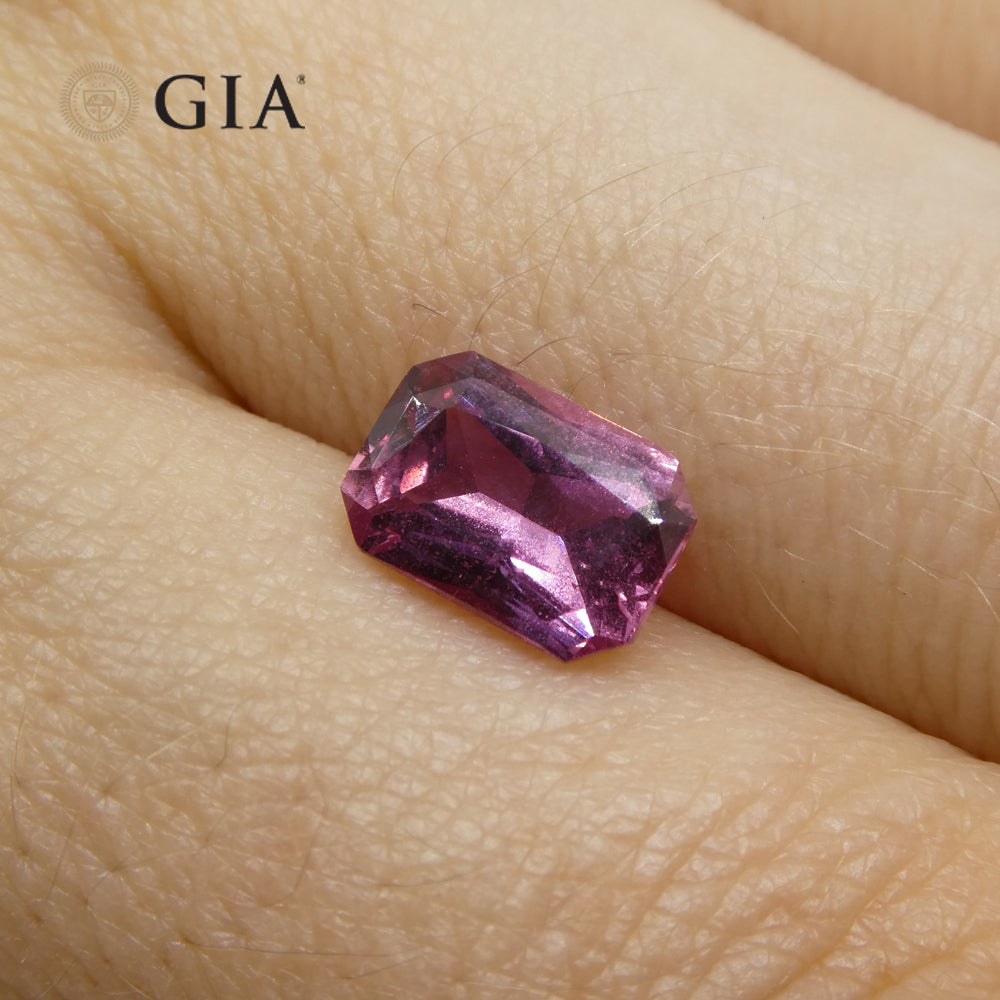 2.15ct Octagonal Purplish Pink Sapphire GIA Certified Madagascar - Skyjems Wholesale Gemstones