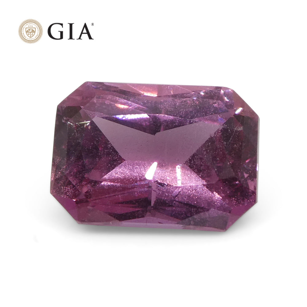 2.15ct Octagonal Purplish Pink Sapphire GIA Certified Madagascar - Skyjems Wholesale Gemstones