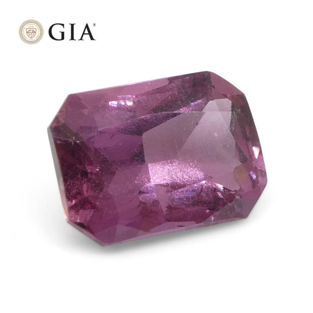 2.15ct Octagonal Purplish Pink Sapphire GIA Certified Madagascar - Skyjems Wholesale Gemstones