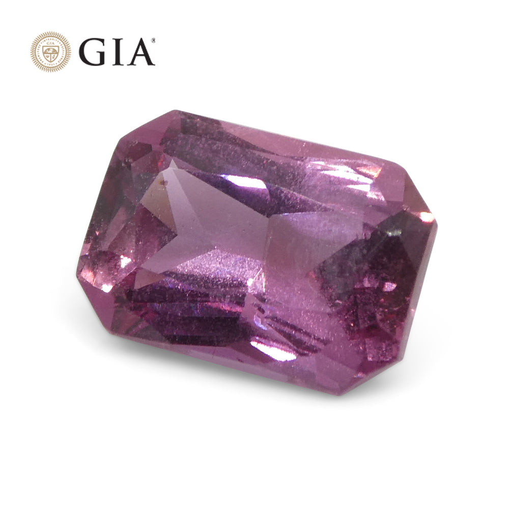 2.15ct Octagonal Purplish Pink Sapphire GIA Certified Madagascar - Skyjems Wholesale Gemstones