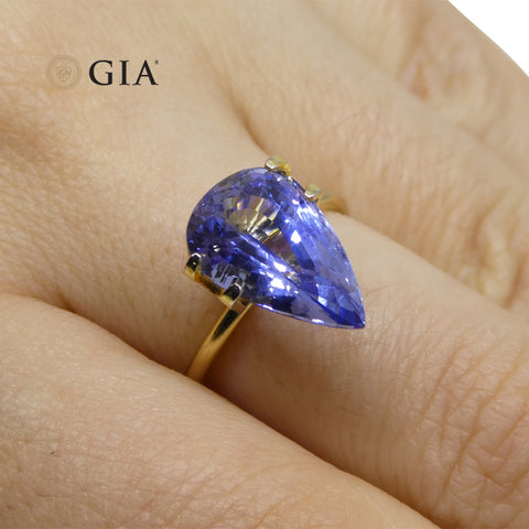 6.05ct Pear Blue Sapphire GIA Certified Sri Lanka