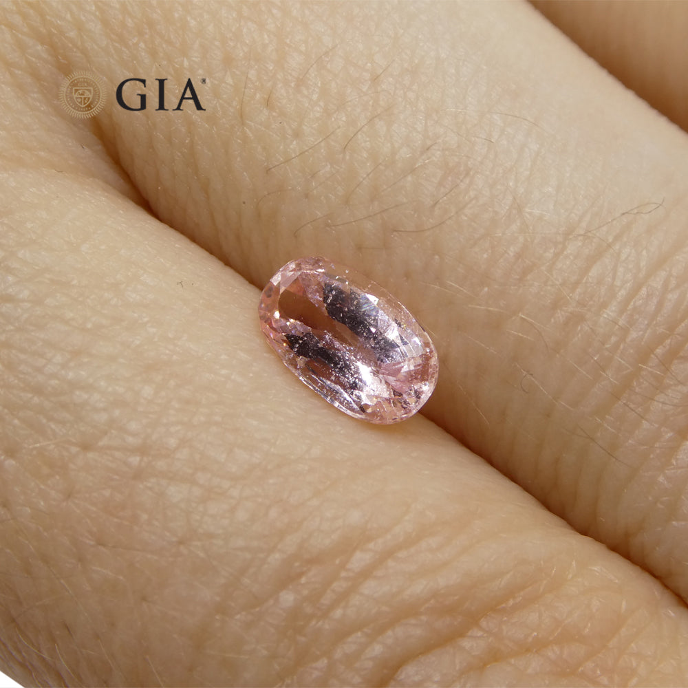 1.17ct Oval Orangy Pink Padparadscha Sapphire GIA Certified Madagascar Unheated - Skyjems Wholesale Gemstones