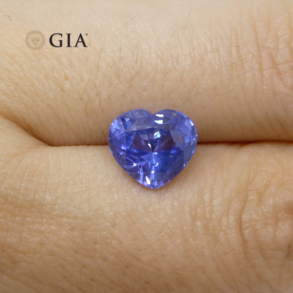 3.52ct Heart Blue Sapphire GIA Certified Sri Lanka - Skyjems Wholesale Gemstones