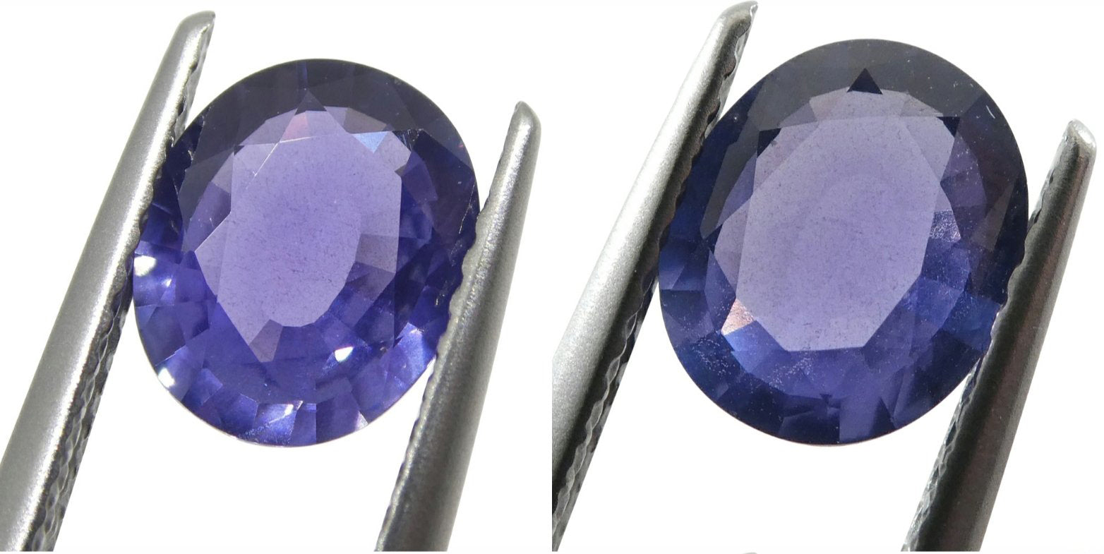 1.31ct Oval Color Change Sapphire GIA Certified Burma (Myanmar) Unheated, Violet to Purple - Skyjems Wholesale Gemstones